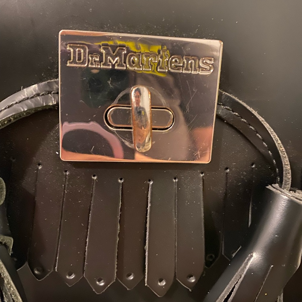 Dr. Martens Black Belt with Silver Buckle